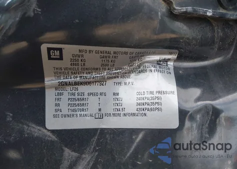 2013 Chevrolet Equinox Ls z USA, uszkodzony, nr VIN 2GNALBEK9D6177927